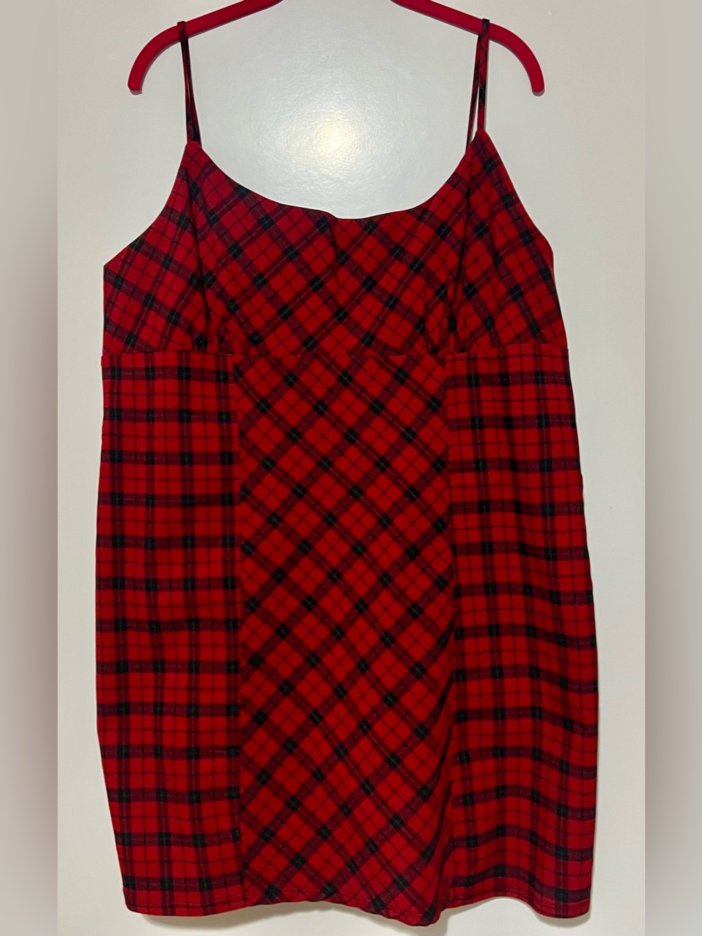 Red and Black Plaid Mini Dress - Picture 8 of 8